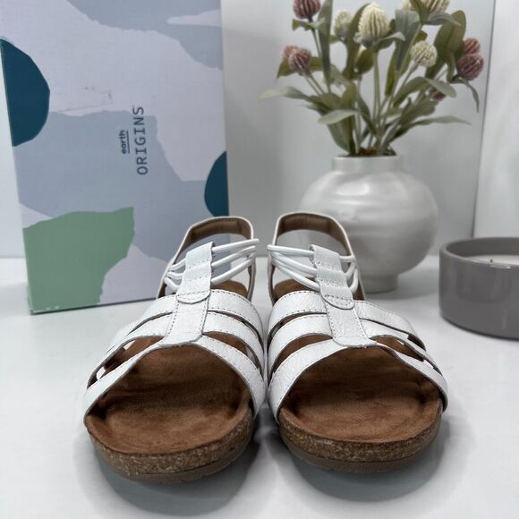 Earth Origins Laney Leather Sling-Back Sandals White 7260024 Women's 8.5 NWB - Picture 4 of 10
